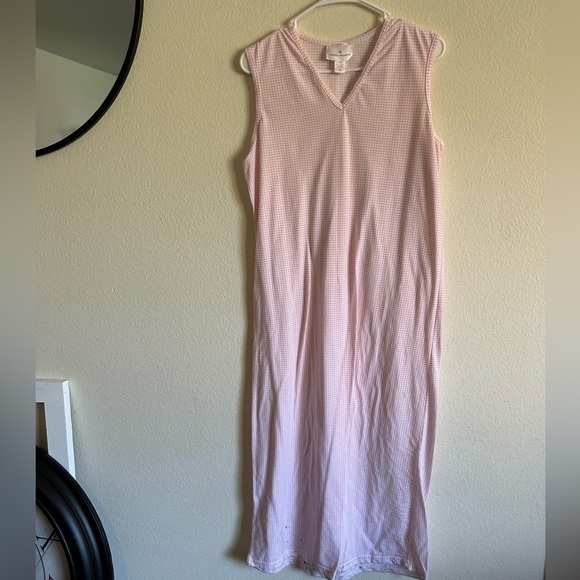 Carole Hochman Large pink, and white gingham sleeveless nightgown - Picture 1 of 6